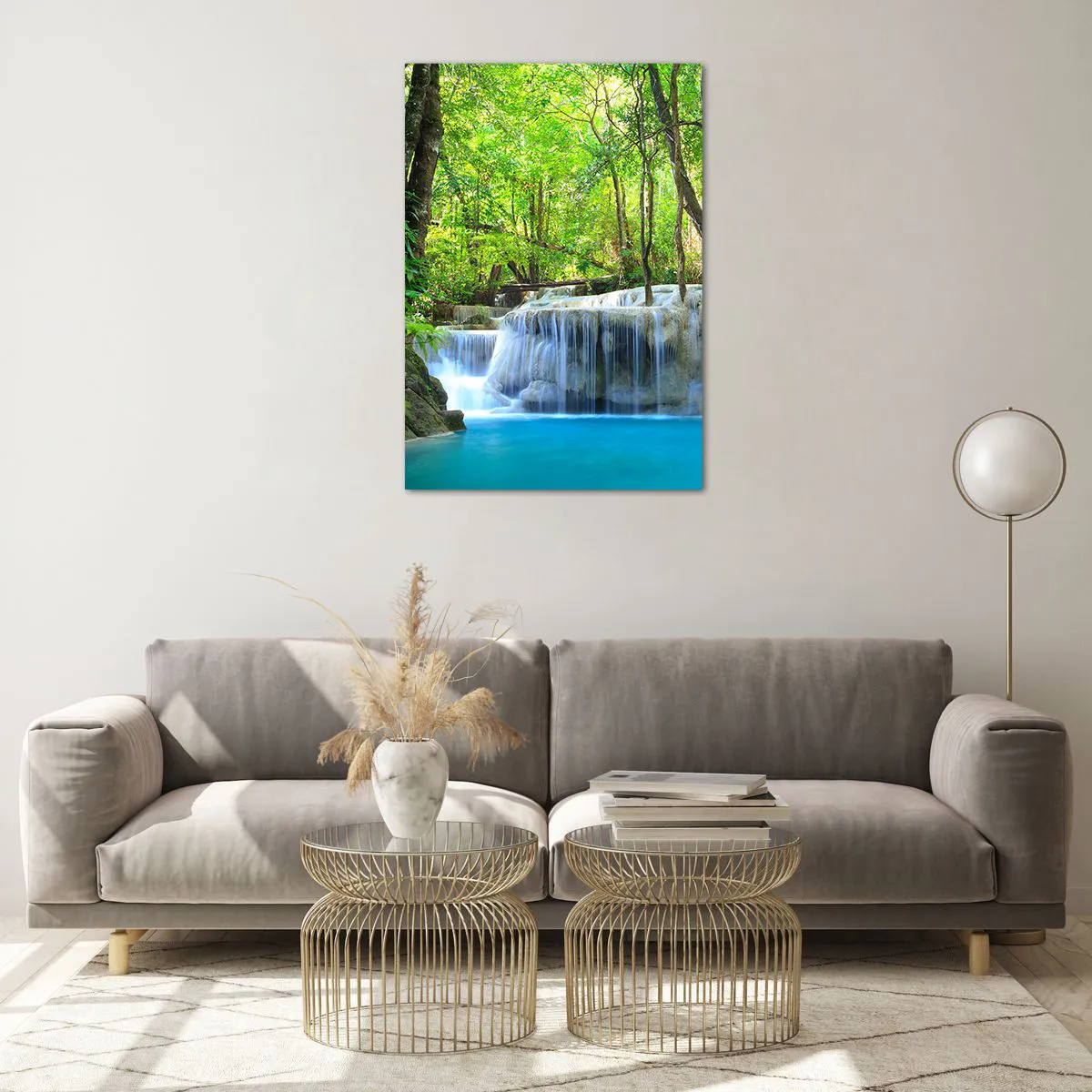 Obraz na skle - Utopiť v tyrkyse a zeleni - 70x100 cm