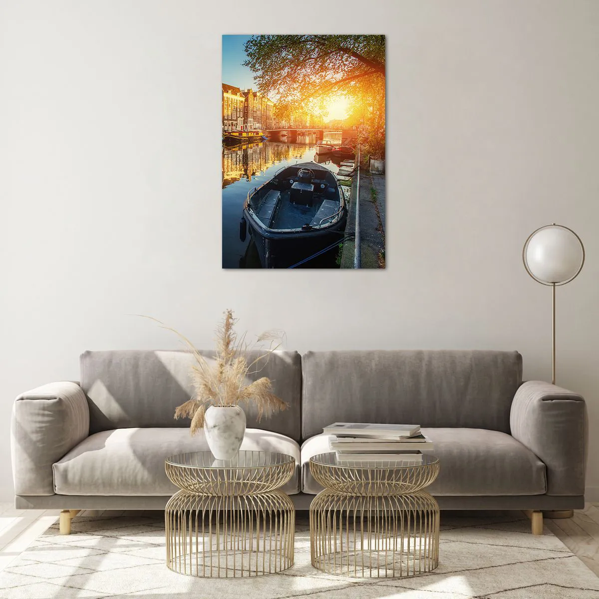 Glass picture - Morning in Amsterdam - 70x100 cm