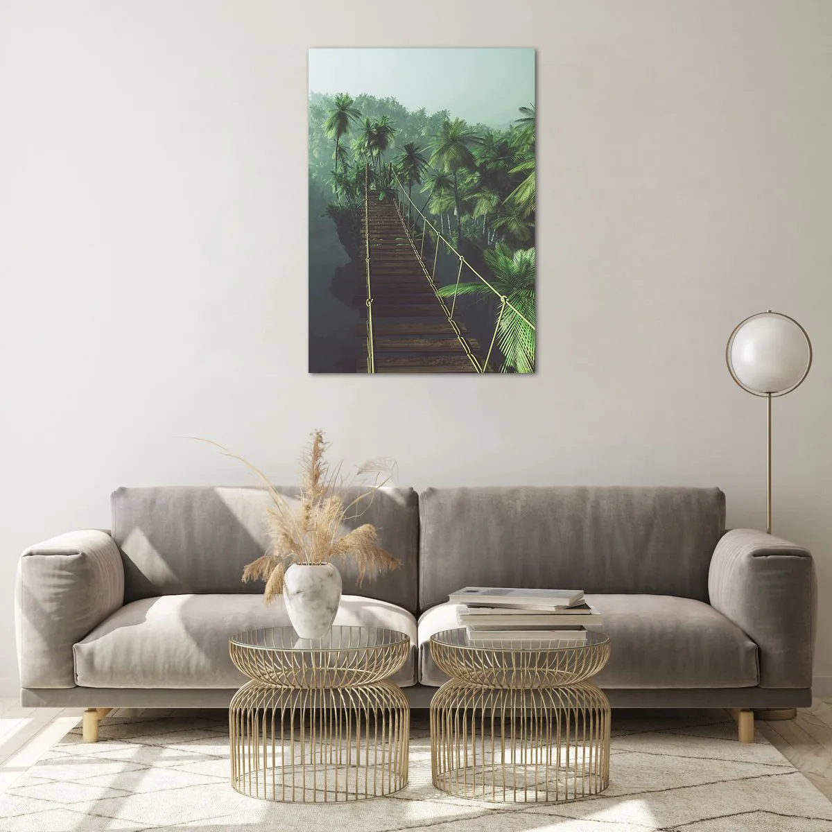 Quadro em vidro - Sobre o verde fervente - 70x100 cm