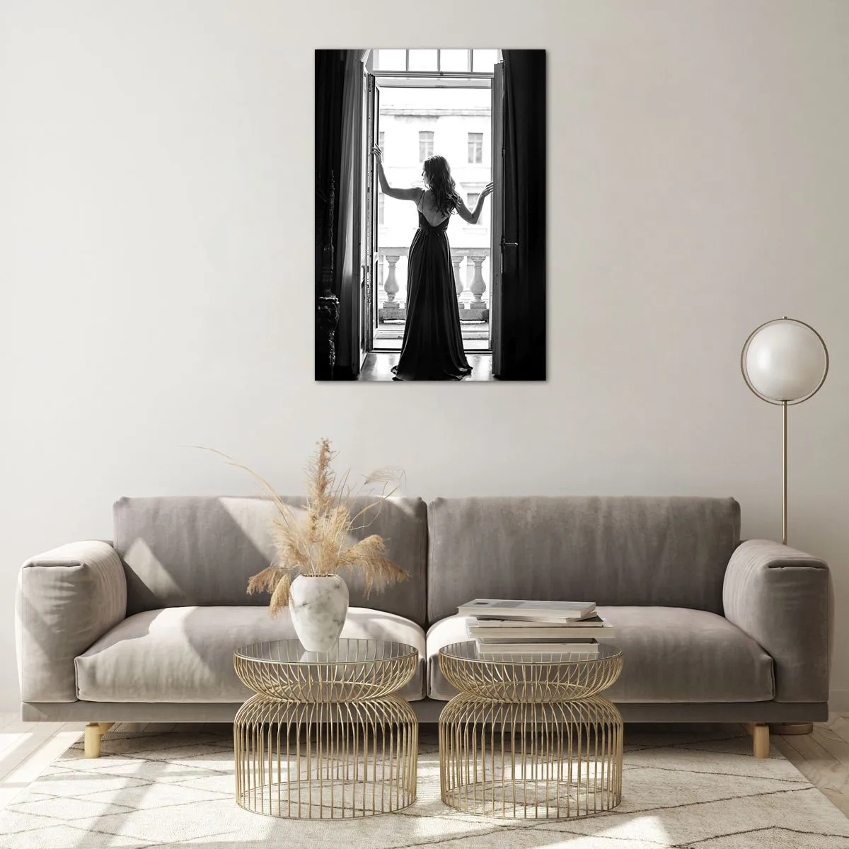 Tablou pe sticlă - Splendoare alb-negru - 70x100 cm