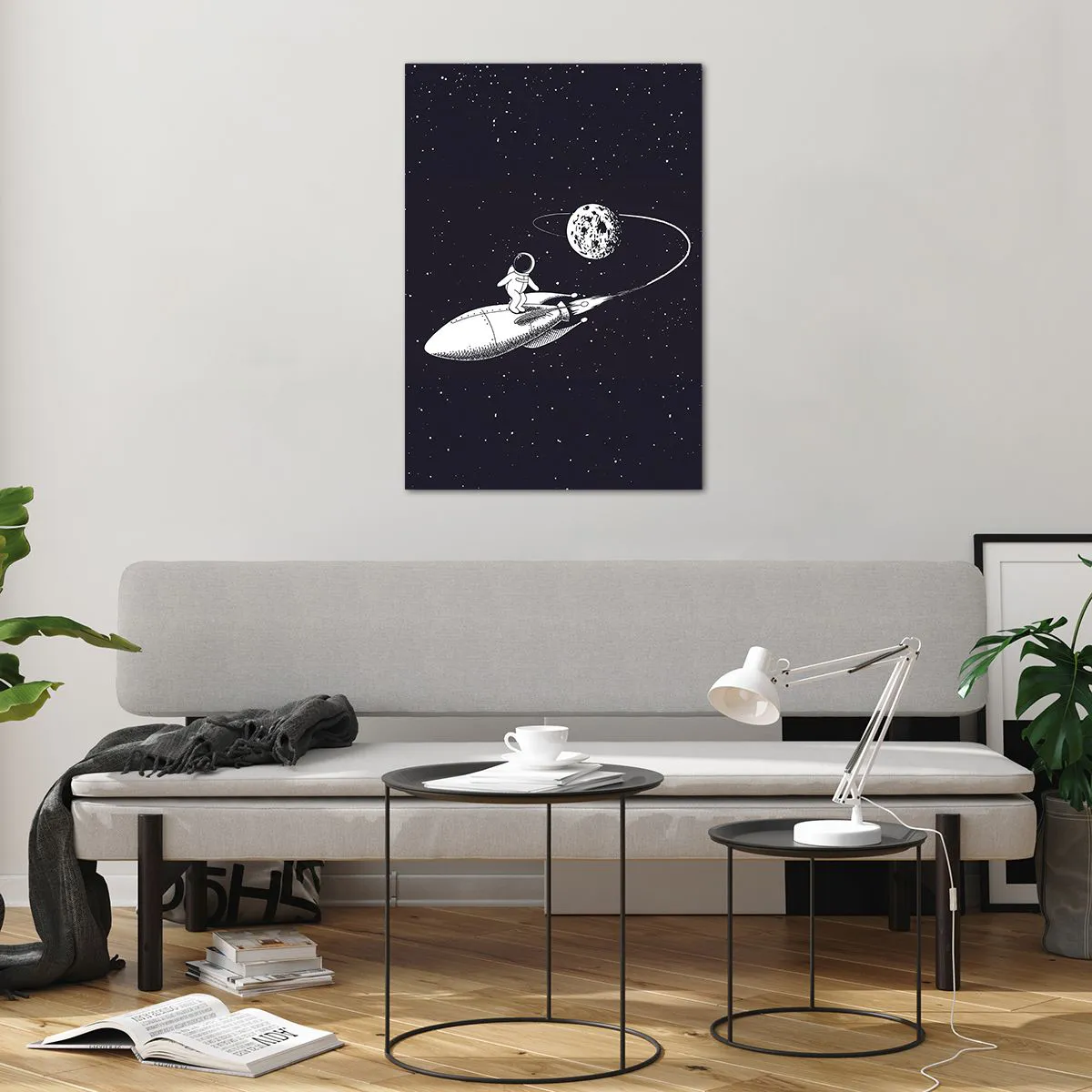 Tablou pe sticlă - Surfer spațial - 70x100 cm