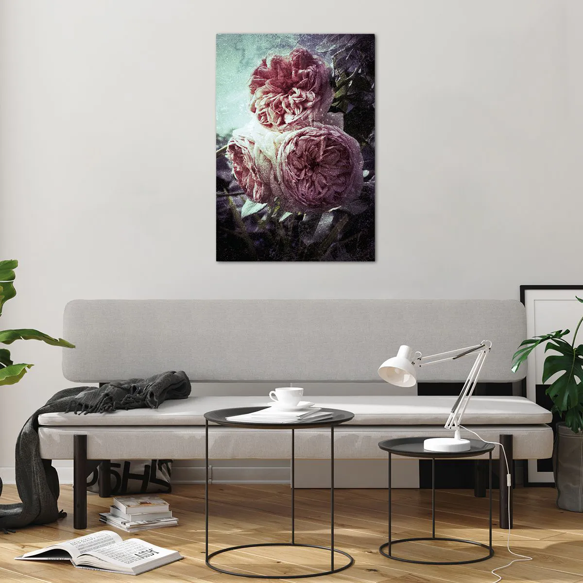 Glastavla - Bild på glas - I en romantisk atmosfär - 70x100 cm