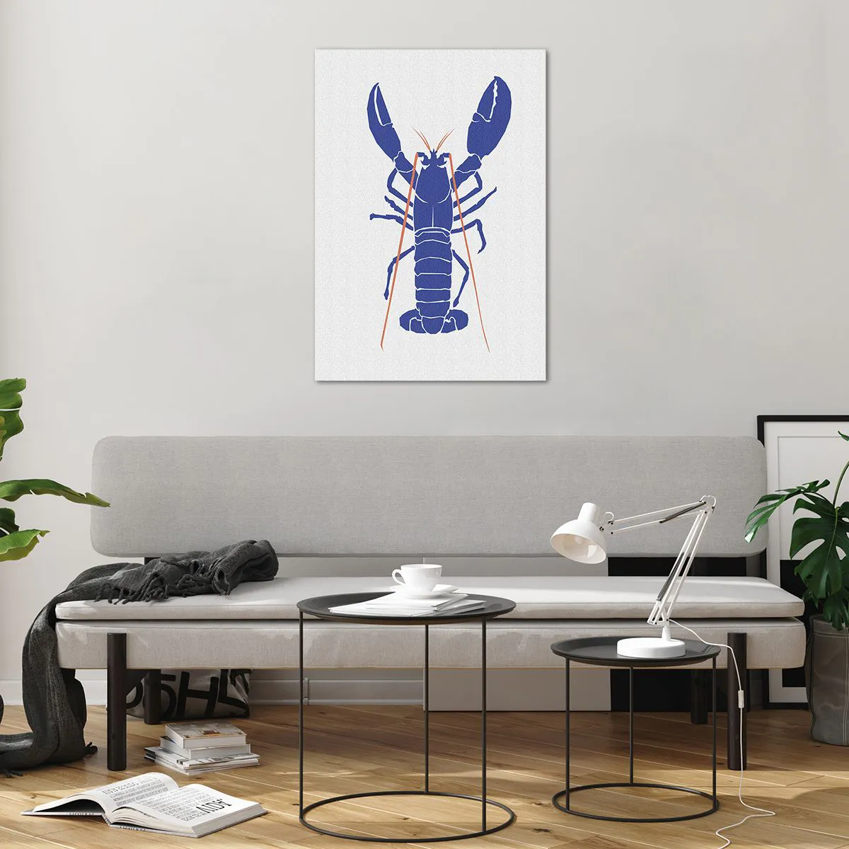 Tablou pe sticlă - Homar rafinat albastru închis - 70x100 cm