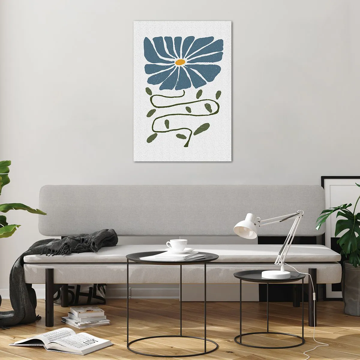 Impression sur verre - Image sur verre - Une branche à une fleur - 70x100 cm