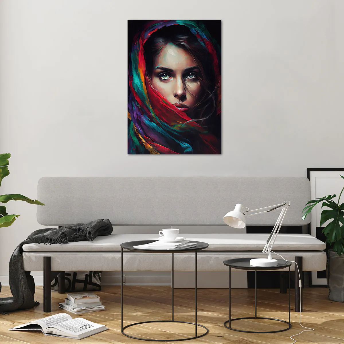 Impression sur verre - Image sur verre - Mystère aux yeux verts - 70x100 cm