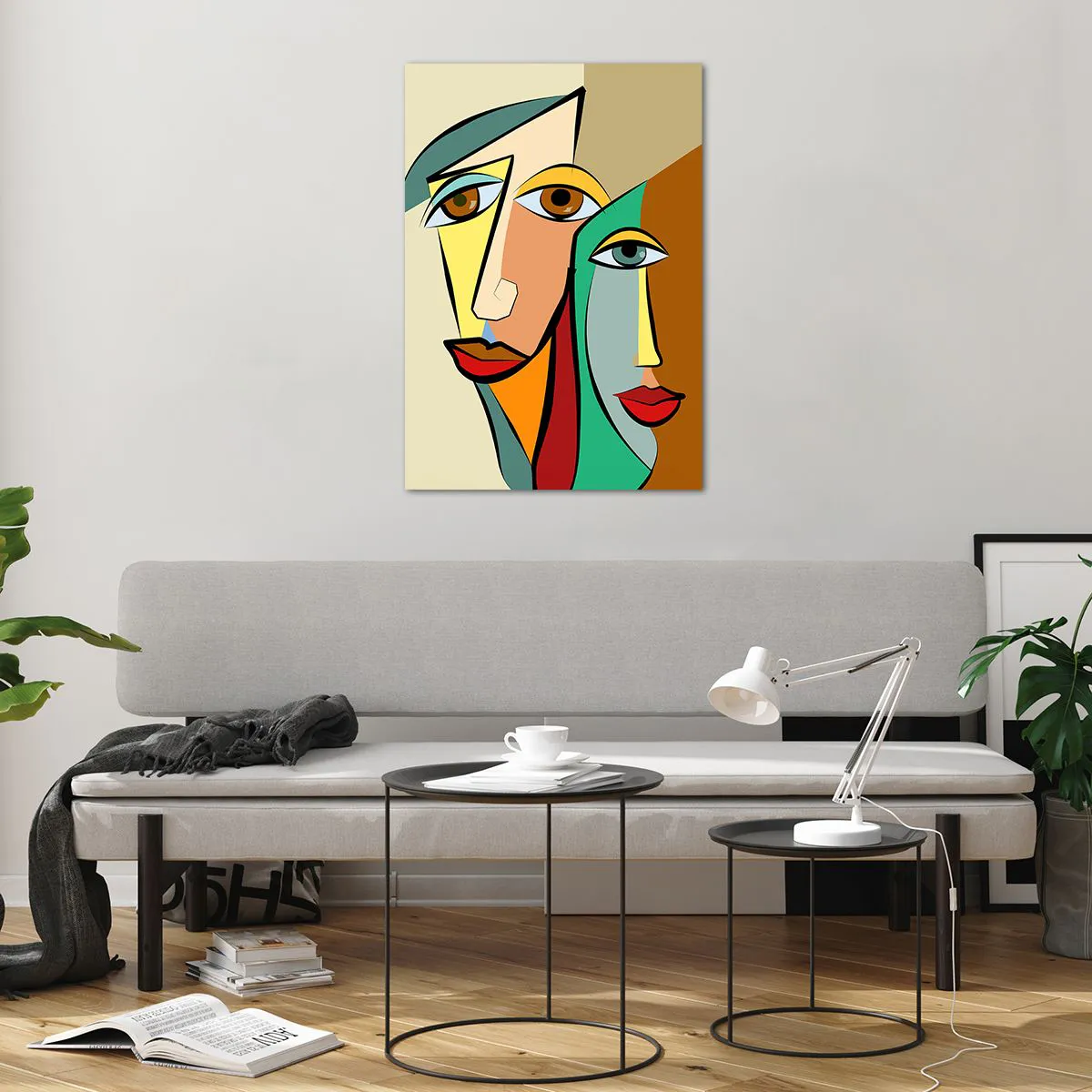 Quadro su vetro - Coppia cubista - 70x100 cm