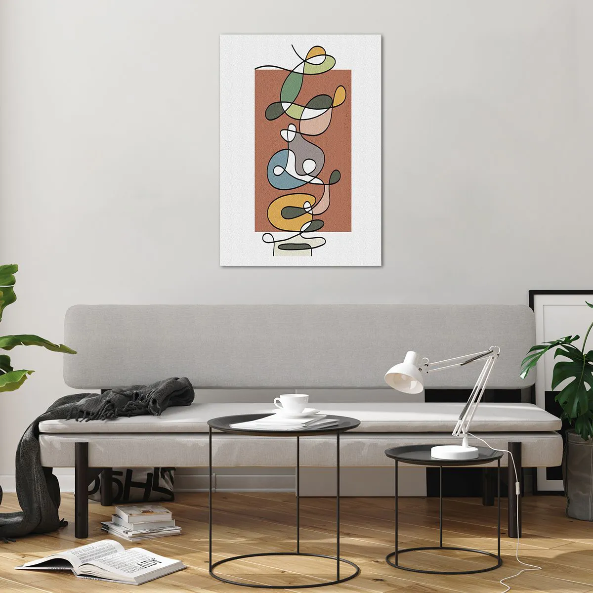 Tablou pe sticlă - Abstracție: un dans colorat - 70x100 cm