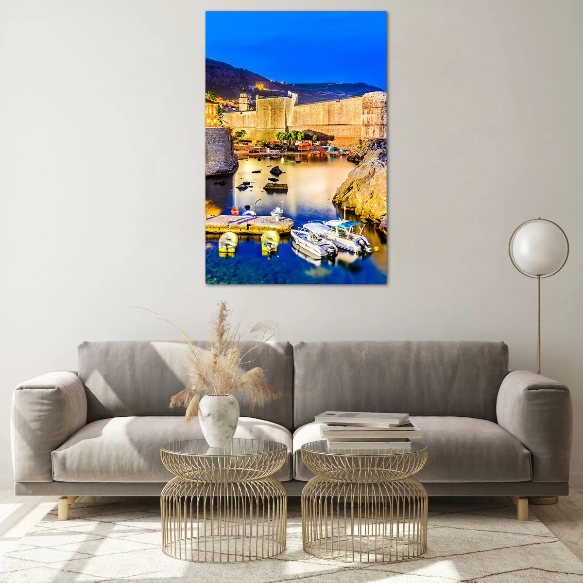 Obraz na skle - Žiarivá noc nad Jadranom - 80x120 cm