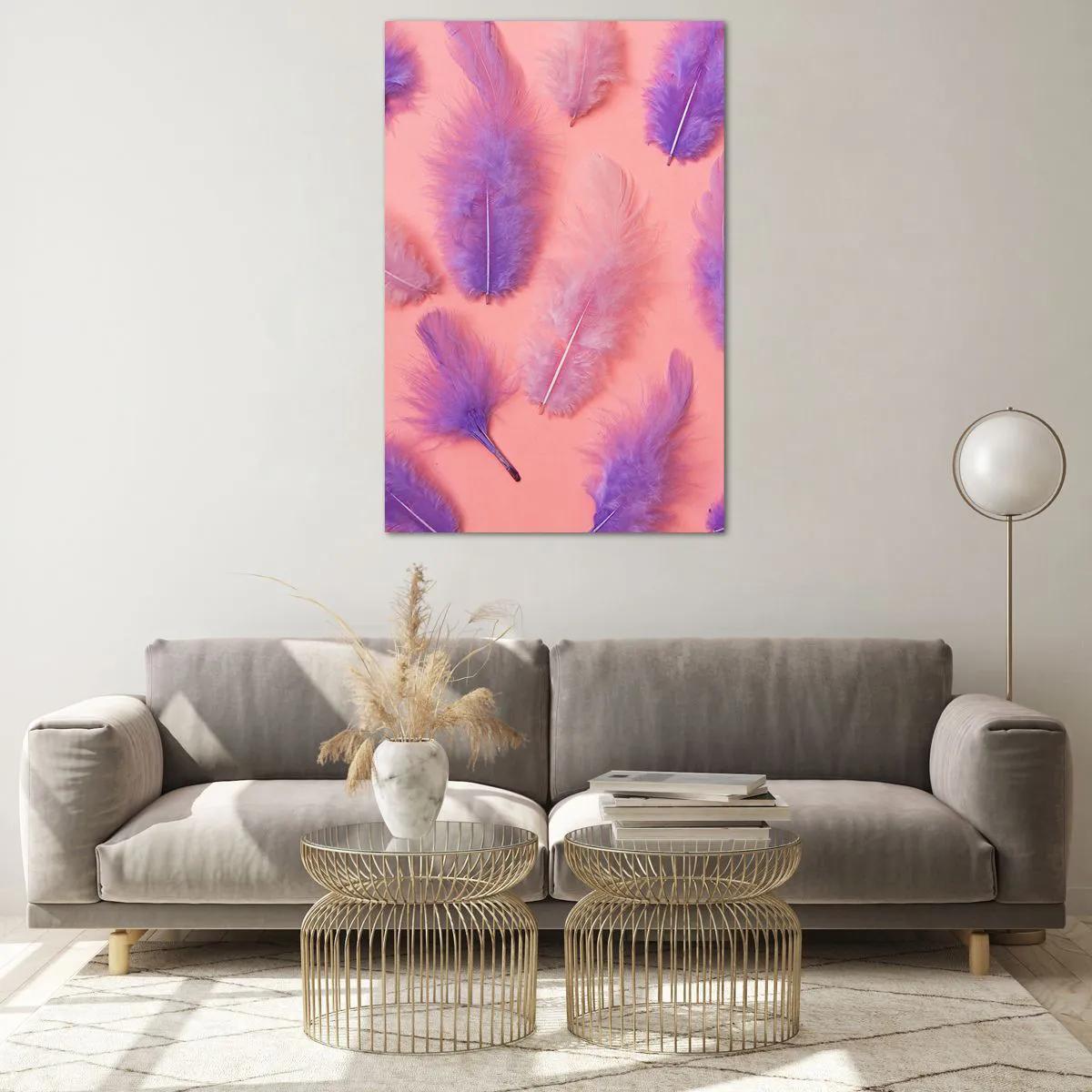 Obraz na skle - Liliový pták touhy - 80x120 cm