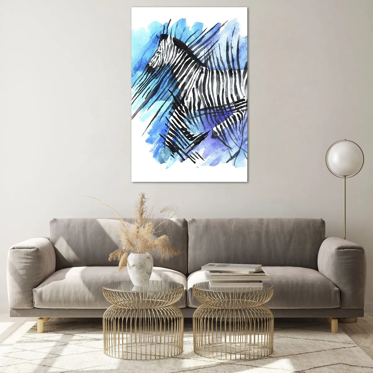 Tablou pe sticlă - Ascunsă în dungi - 80x120 cm