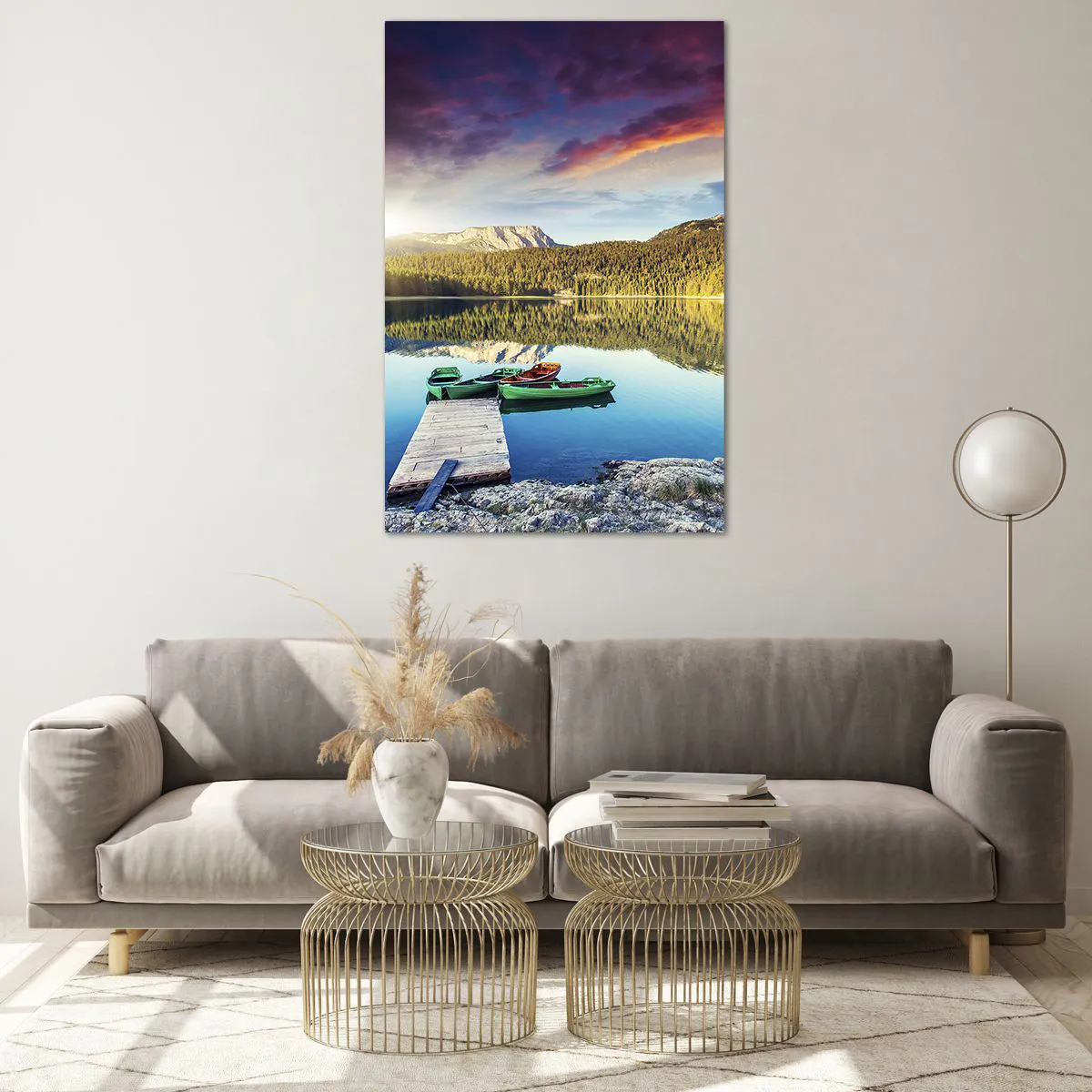 Quadro em vidro - Sobre a água tão lisa como um espelho - 80x120 cm