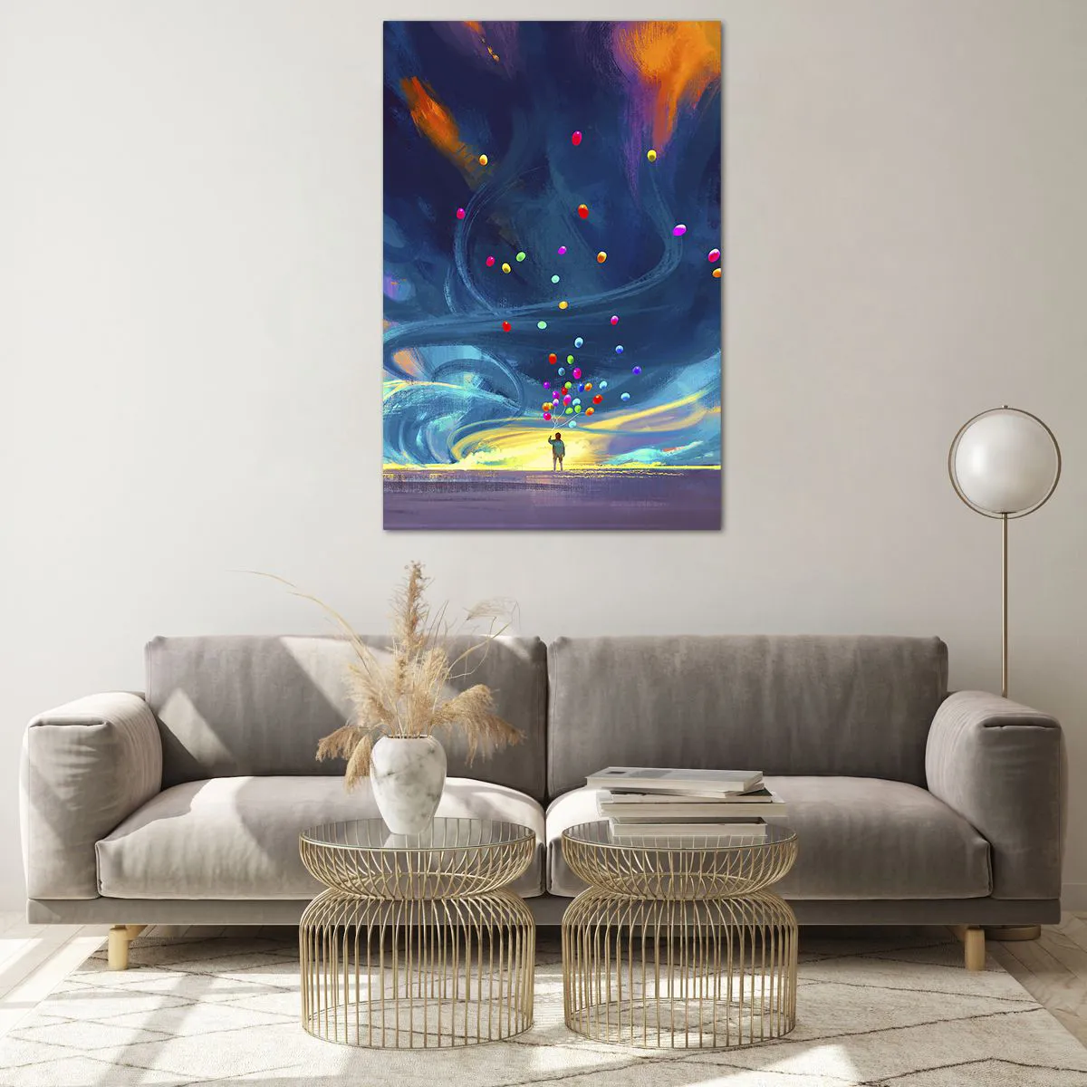 Tablou pe sticlă - Pe un vânt albastru - 80x120 cm