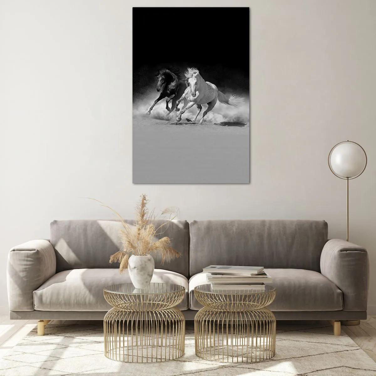 Glastavla - Bild på glas - Frihetens galopp - 80x120 cm