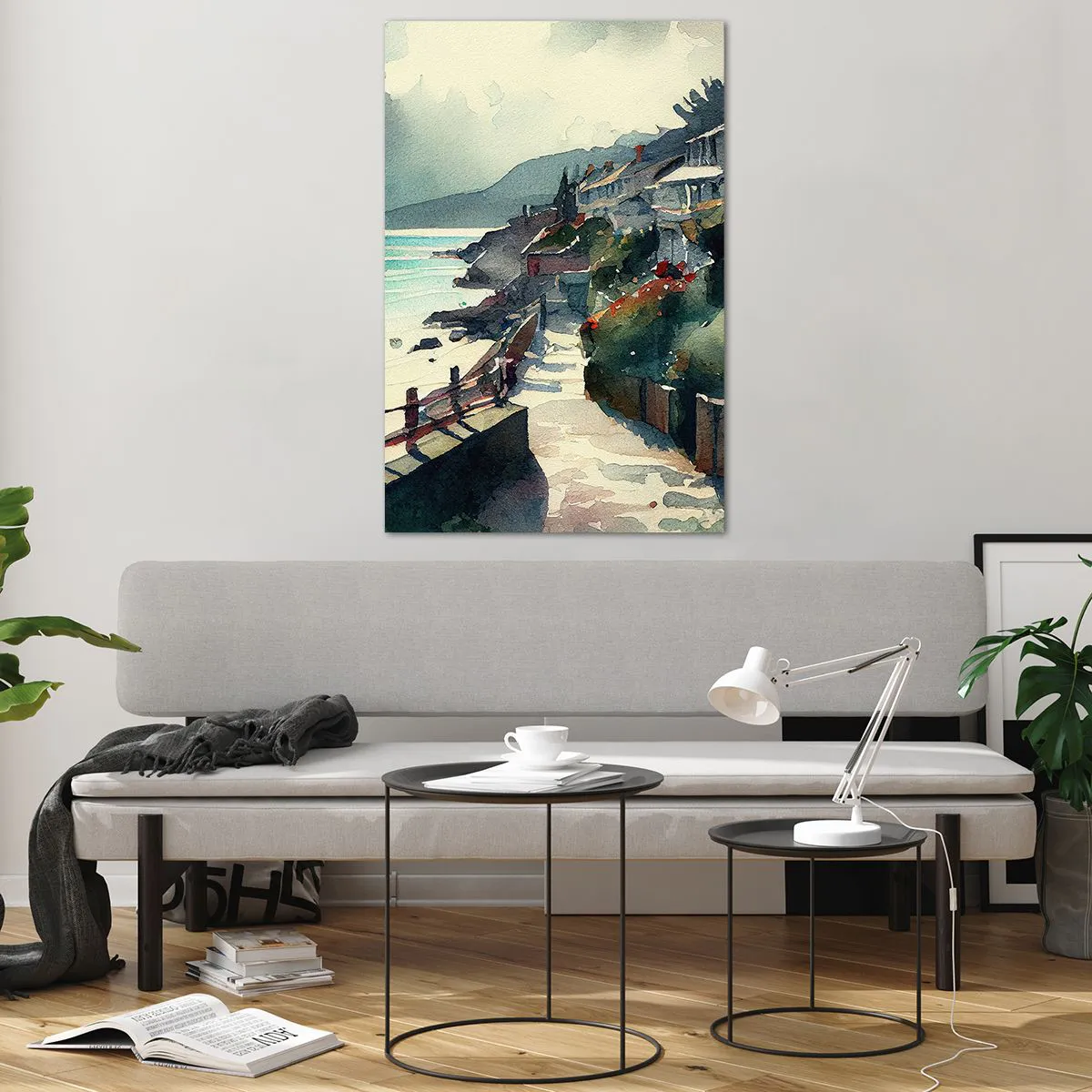 Glass picture - Mediterranean Town - 80x120 cm