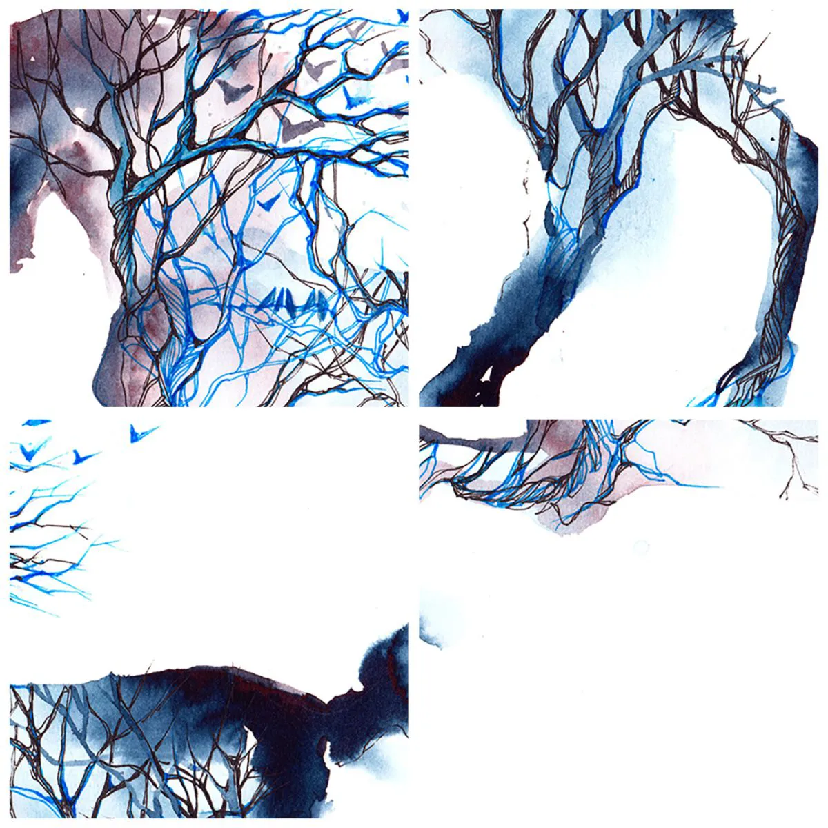 Schilderen op glas - En alsof het bos was verplaatst - 50x70 cm