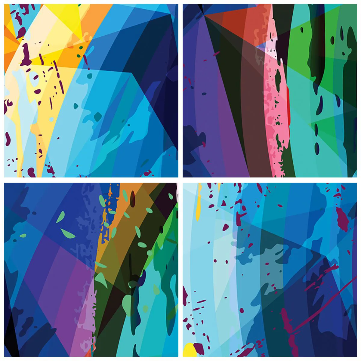 Glastavla - Bild på glas - Färgglad abstraktion med dynamiska former - 70x50cm - Färgglad yrsel - Modern väggdekoration för vardagsrum och sovrum ARTTOR