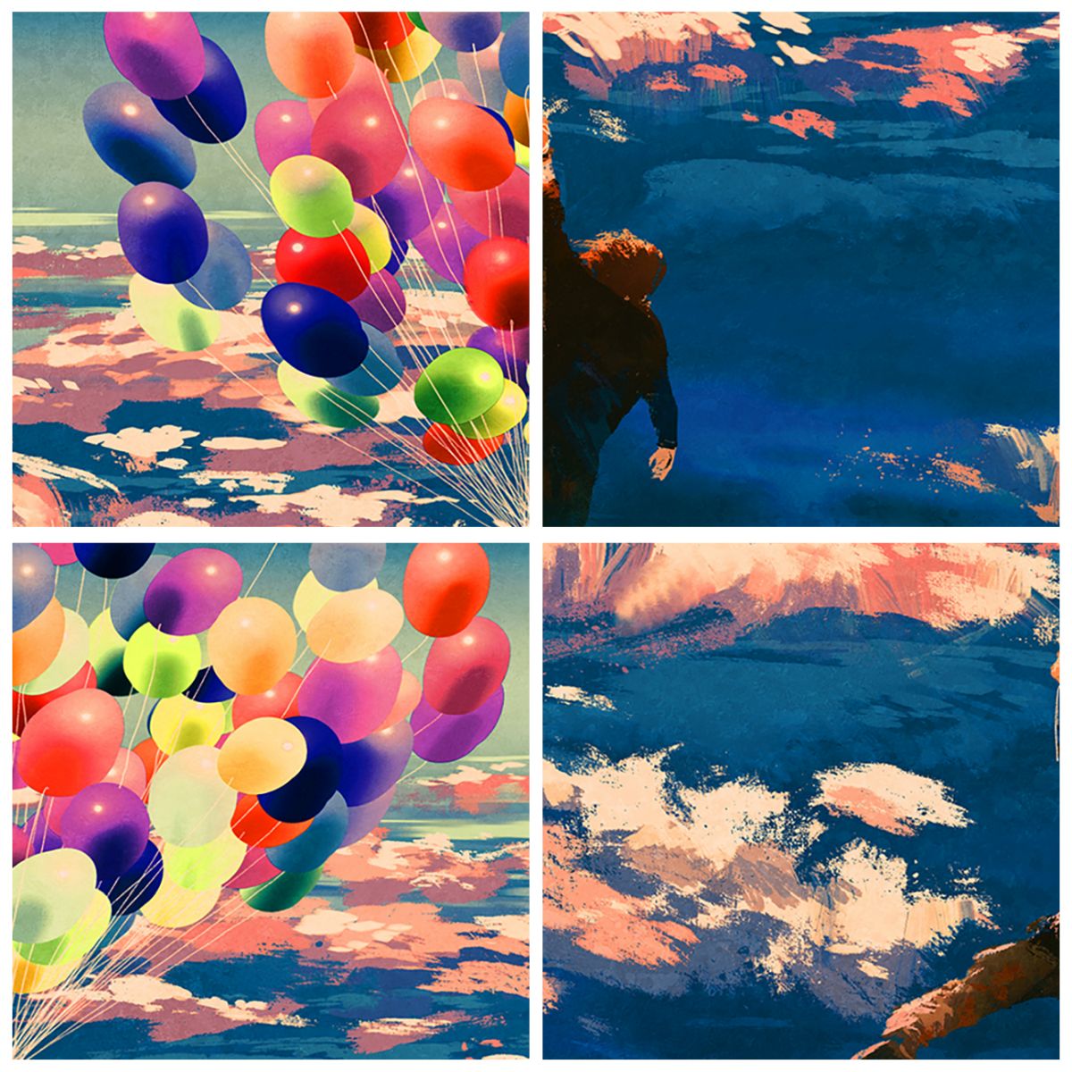 Leinwandbild Kunst-Druck 120x60 Bilder Sonstige Bunte Luftballons 