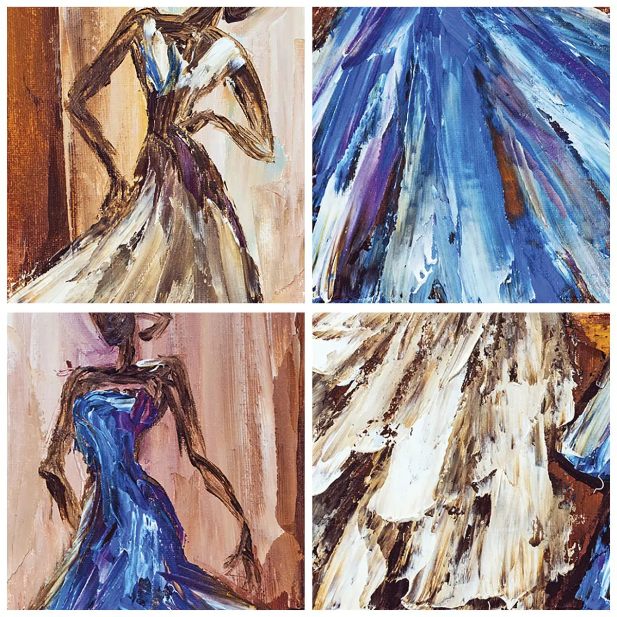 Schilderen op glas - Een dankbaar duo - 40x40 cm