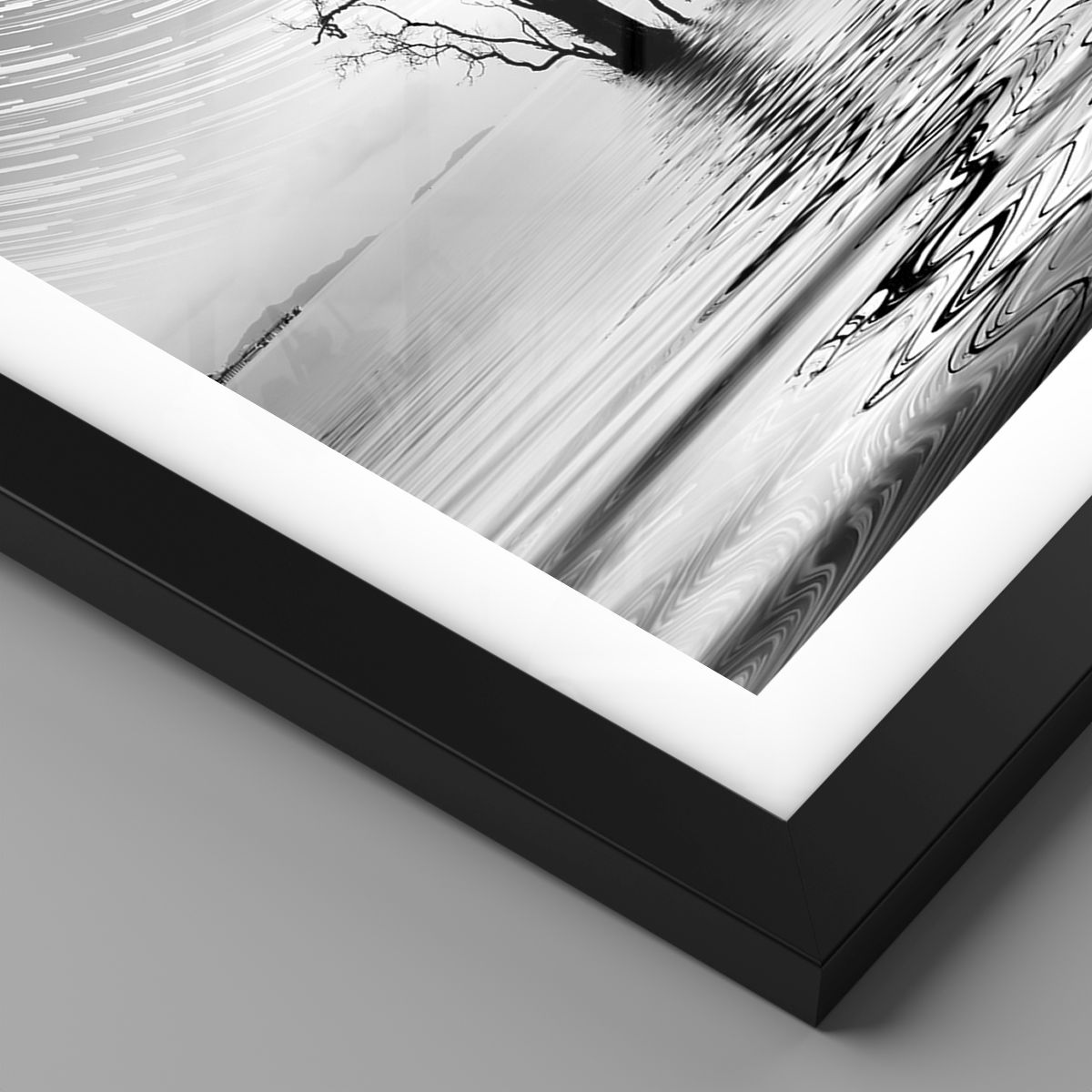 Poster ARTTOR 70x50cm - Paysage Lac Noir Et Blanc - Décoration Murale Moderne