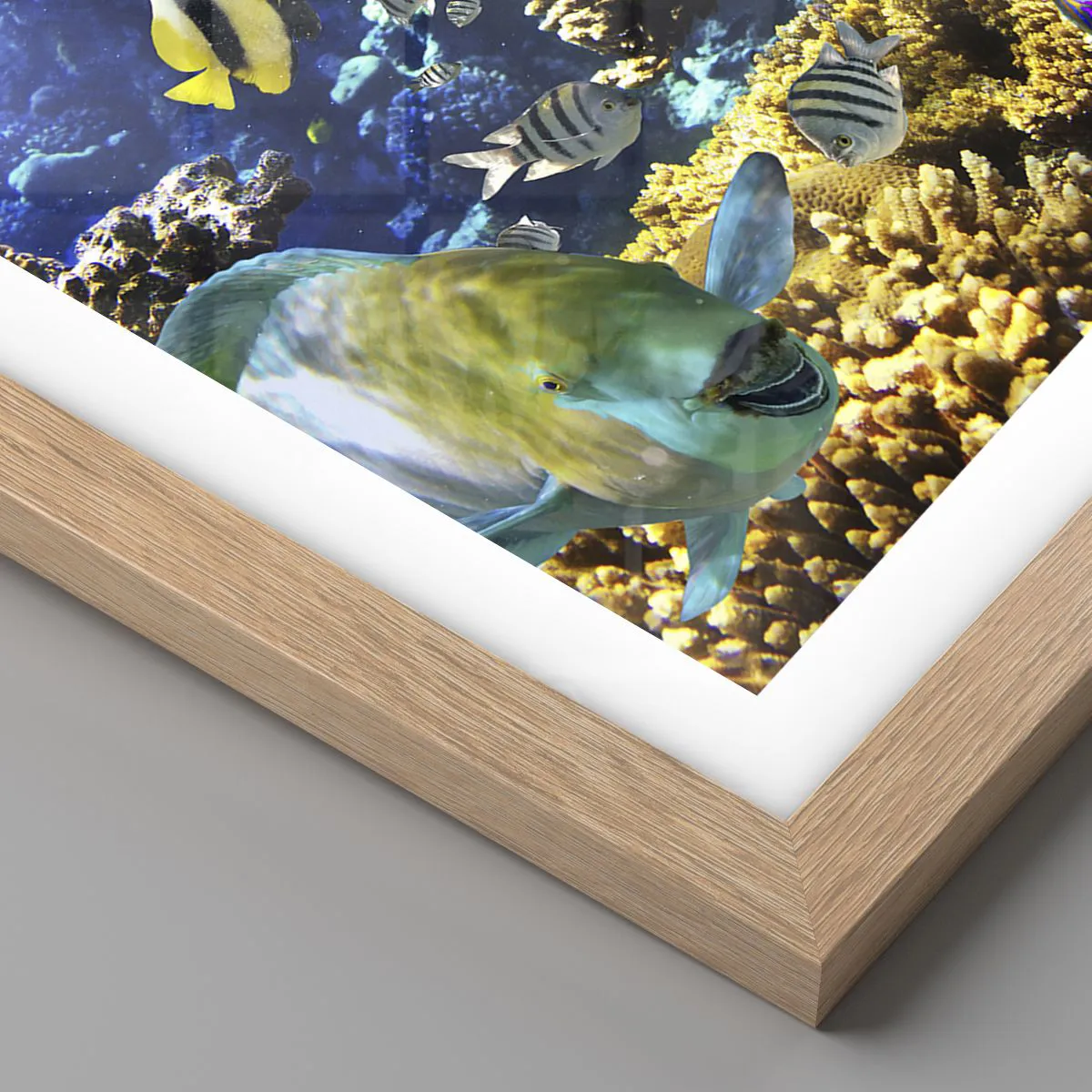 Affiche dans un chêne clair - Poster - Beaucoup de circulation sur la route des vacances - 61x91 cm