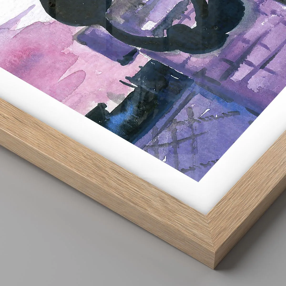 Poster in einem Rahmen aus heller Eiche - Rendez-vous unter dem Mond - 70x100 cm