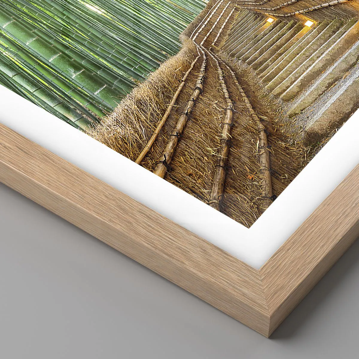 Plakat i ramme af lyst egetræ - Essensen af den asiatiske natur - 50x70 cm