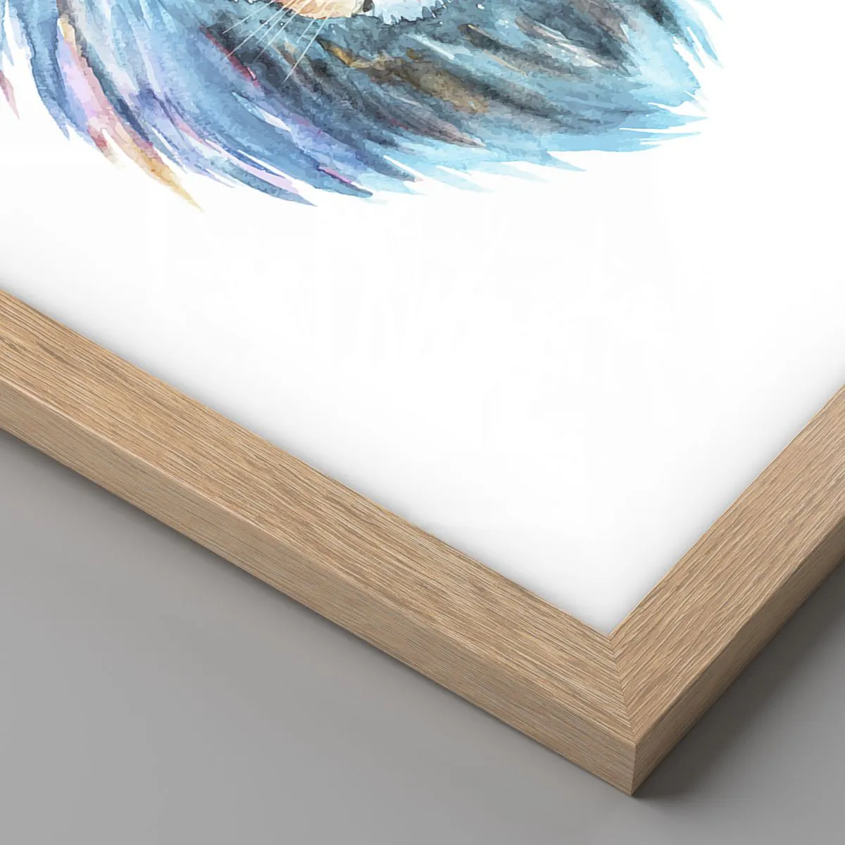 Poster in light oak frame - Electrifying Aura - 40x40 cm