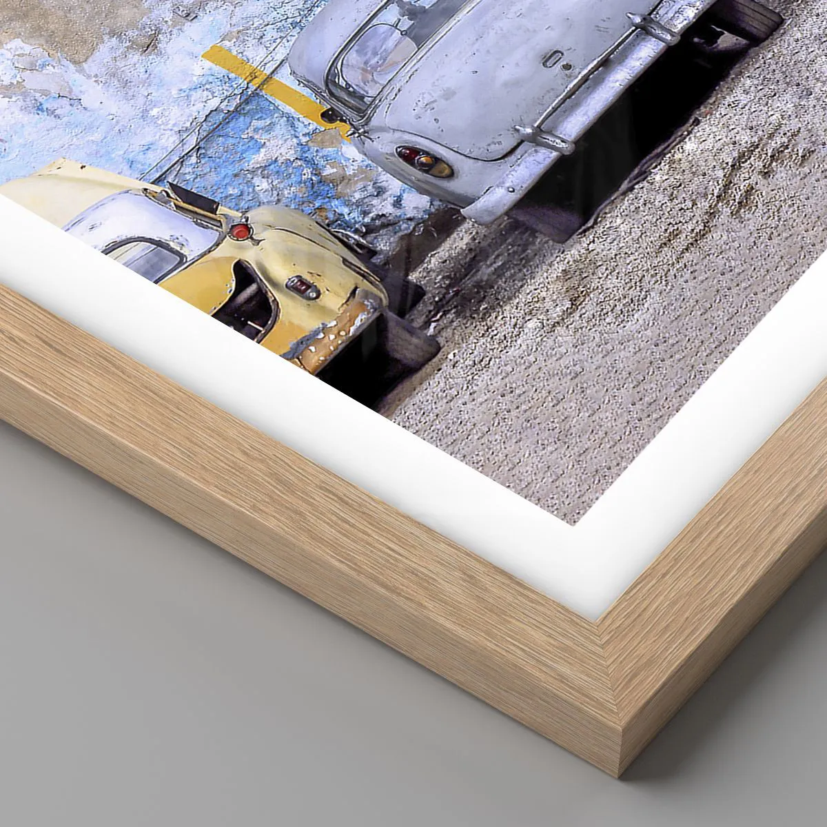 Plakat i ramme af lyst egetræ - Møde for veteraner - 100x70 cm