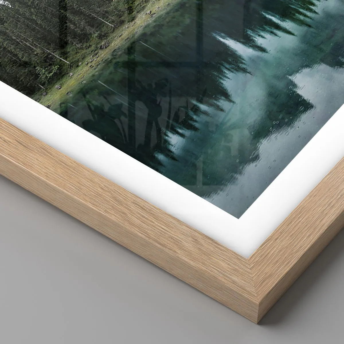 Plakat i ramme af lyst egetræ - Hys, tys, lad os ikke vække sovevandet... - 40x50 cm