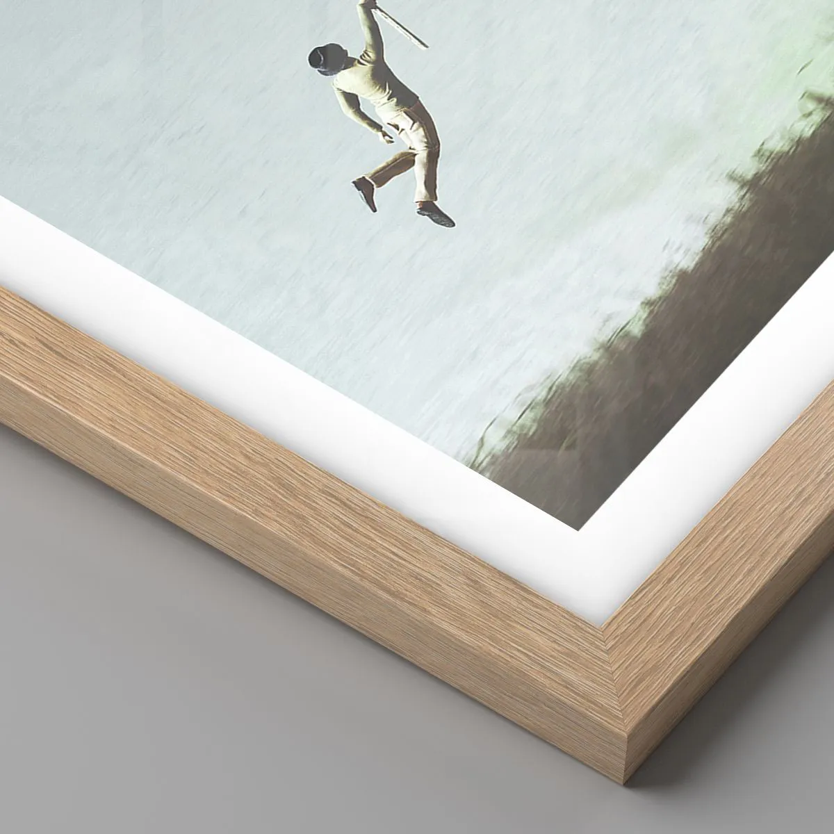 Affiche dans un chêne clair - Poster - Cerfs-volants, pissenlits, vent - 30x40 cm