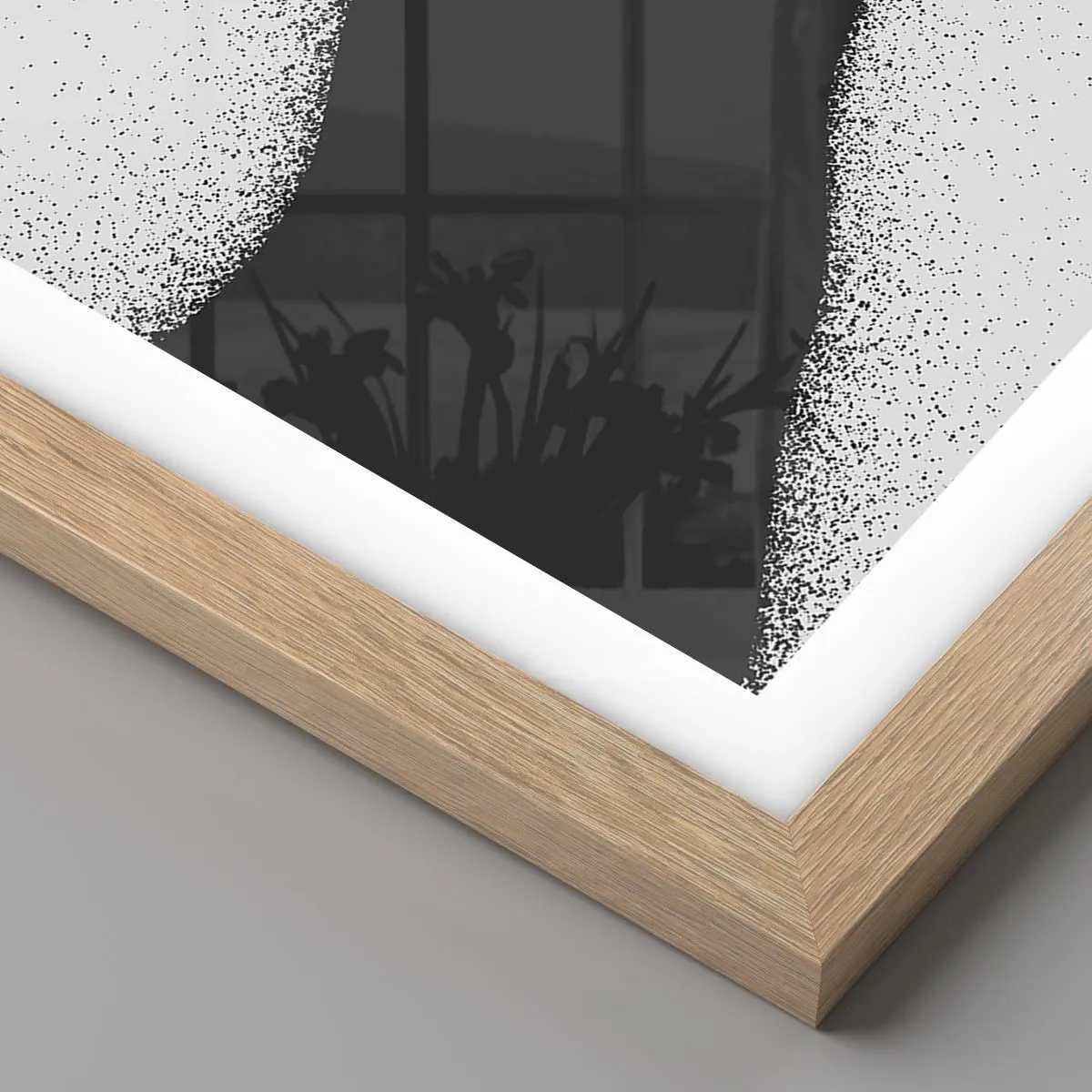 Affiche dans un chêne clair - Poster - Équilibre fluide - 40x40 cm