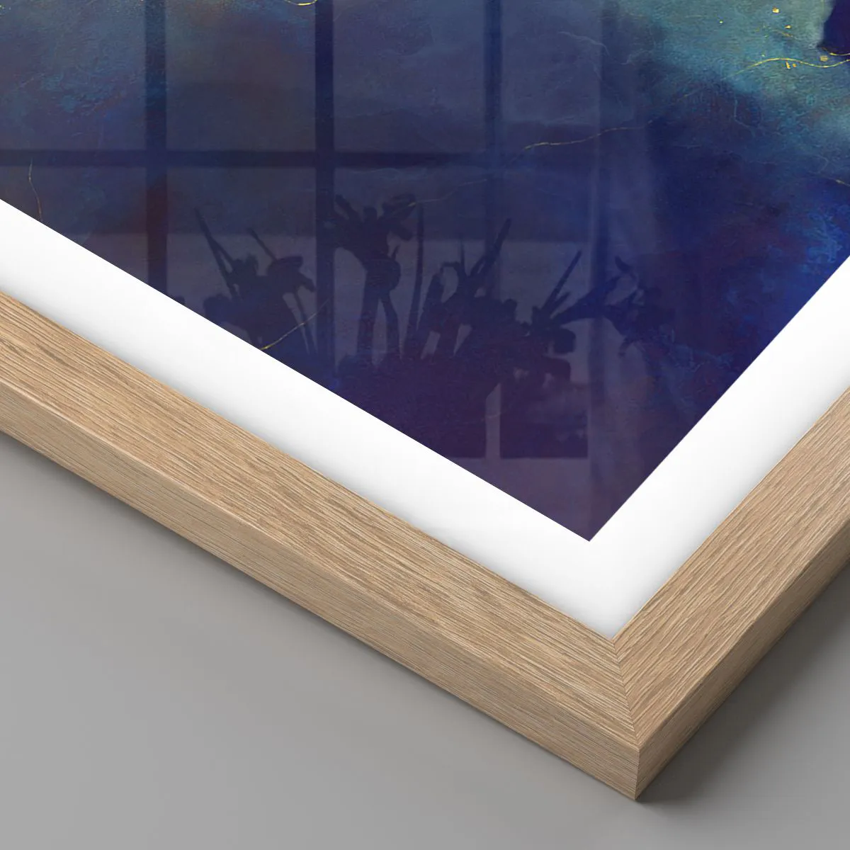 Poster in einem Rahmen aus heller Eiche - Der goldene Teich - 40x30 cm