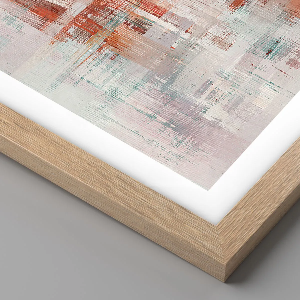 Pôster com moldura de carvalho claro - Nebuloso. Mas rosa - 30x30 cm