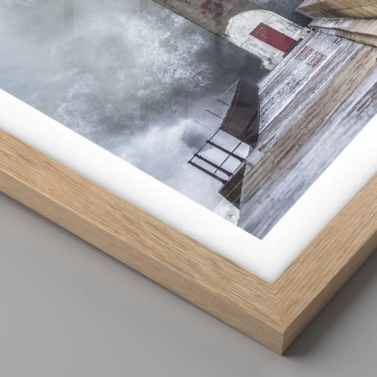 Poster in einem Rahmen aus heller Eiche - Das Rauschen des Wassers, der Lärm wird wehen - 91x61 cm