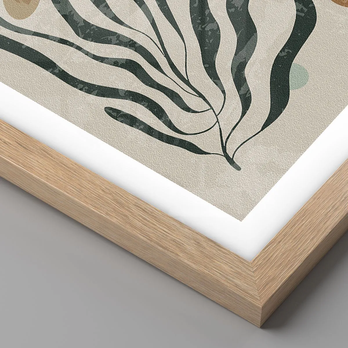 Plagát v ráme zo svetlého duba - Uprostred zelene - 70x50 cm