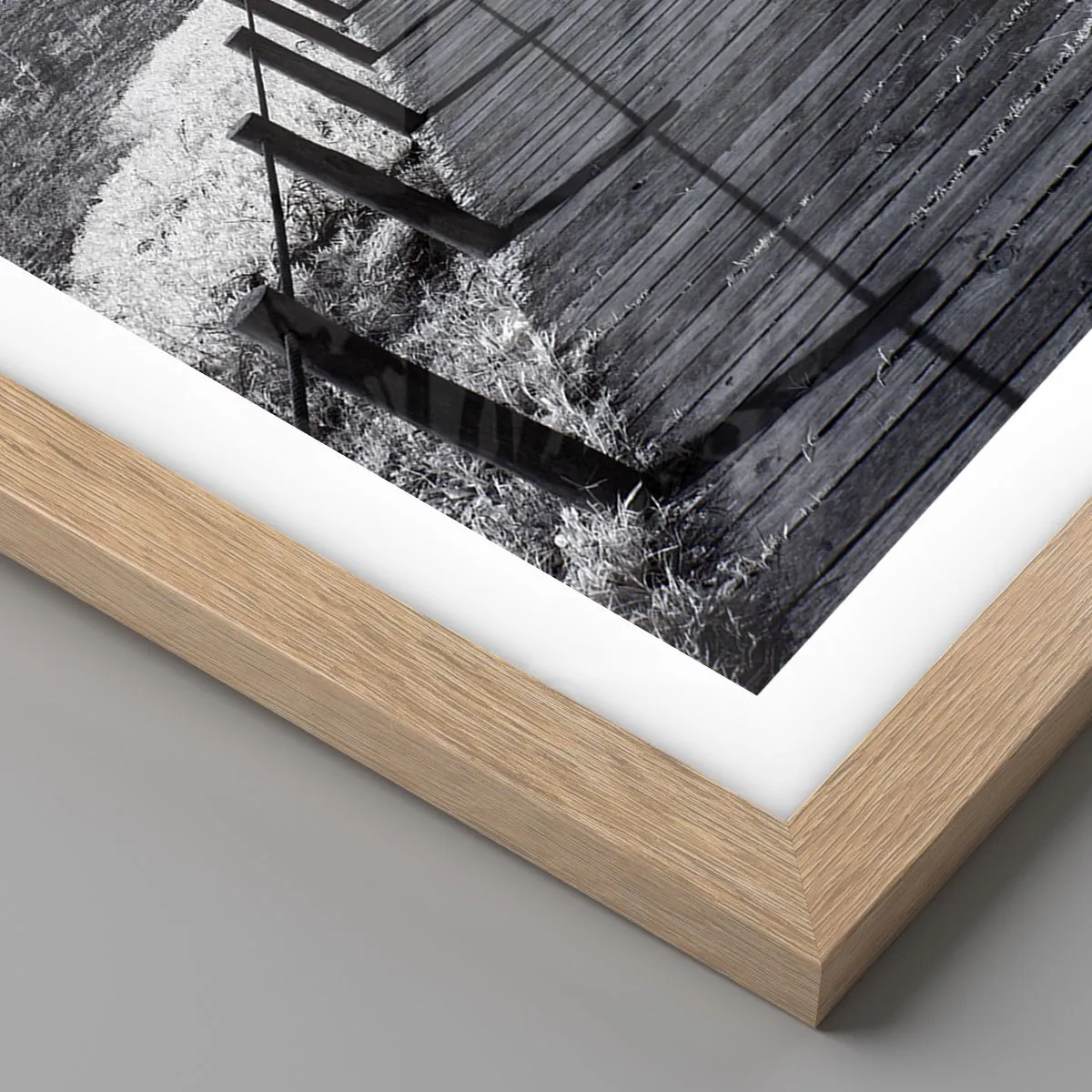 Affiche dans un chêne clair - Poster - Jusqu'au rivage - 30x40 cm