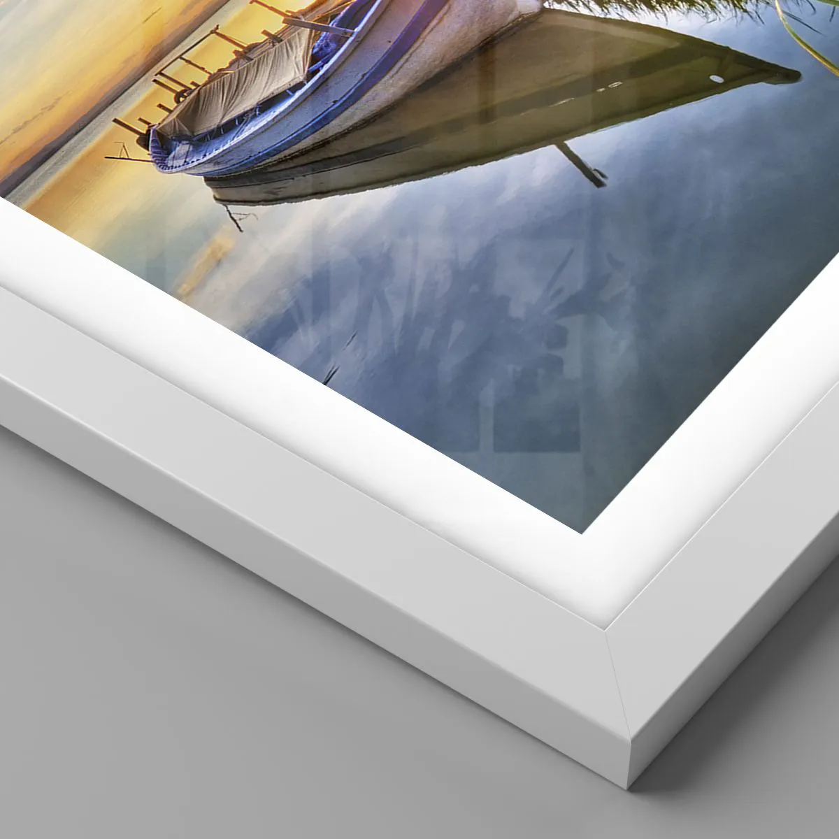 Affisch i vit ram - Uppfyllda drömmars vik - 30x30 cm