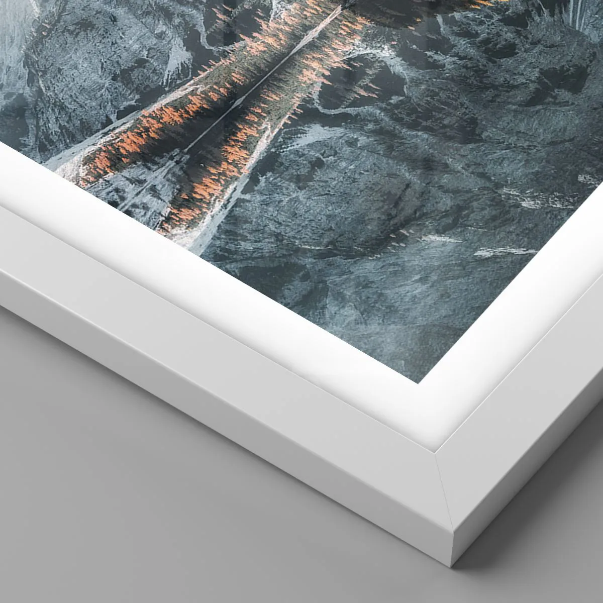 Affiche dans un cadre blanc - Poster - Reflet de paysage - 50x70 cm