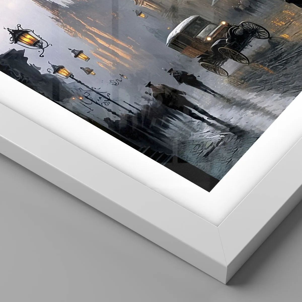 Plakat w białej ramie - Czar praskiego wieczoru - 61x91 cm