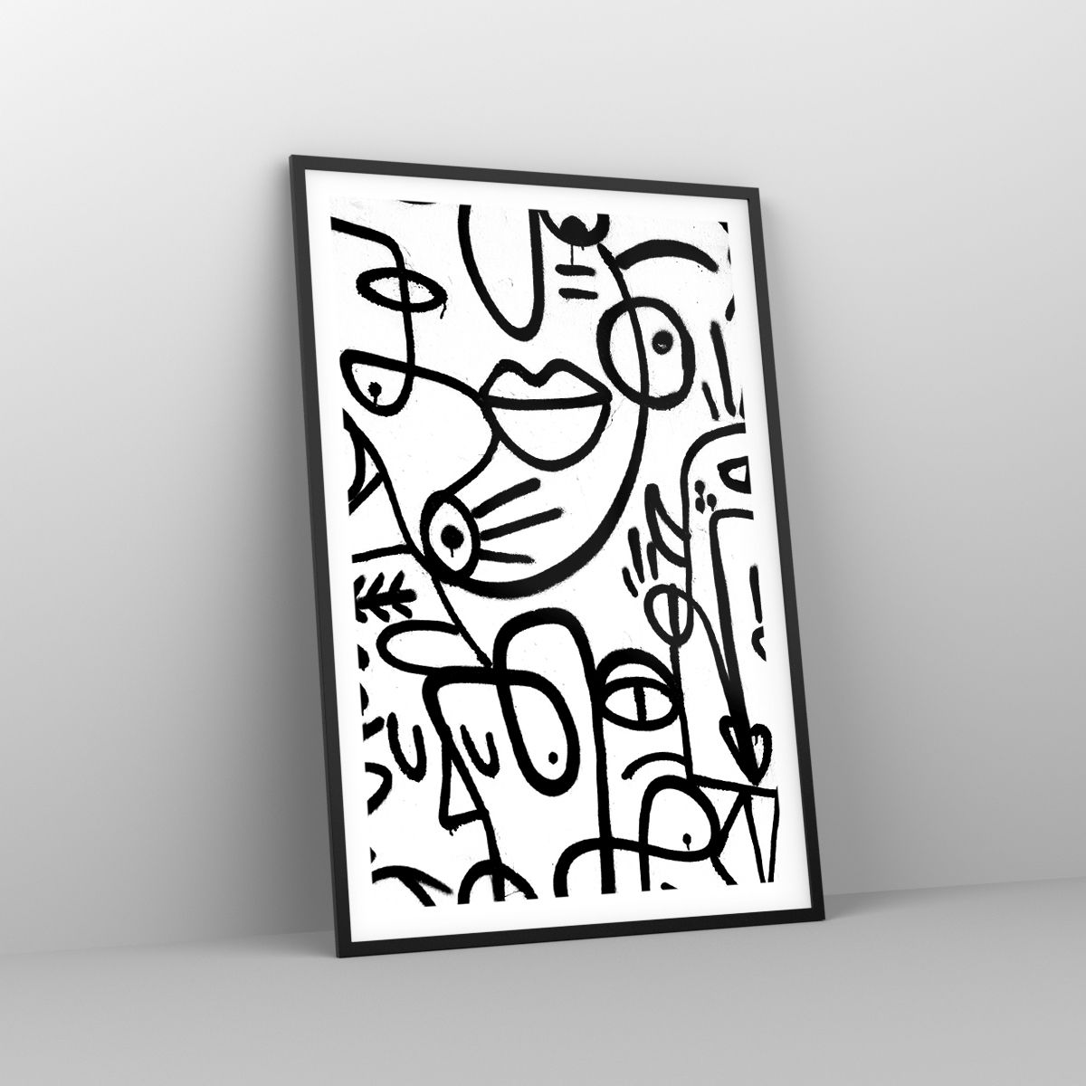 Póster en marco negro Arttor 61x91 cm - Una composición de colores tierra -  Abstracción, Arte, Minimalismo, Cuadro, Arte Moderno., Para el salón, Para