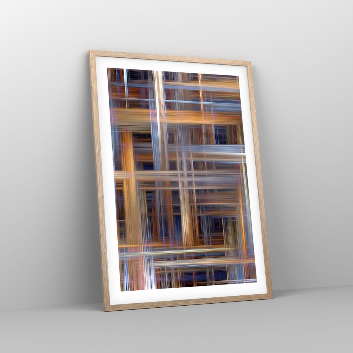 Póster en marco roble claro 50x70 cm - Composición alada - Arttor