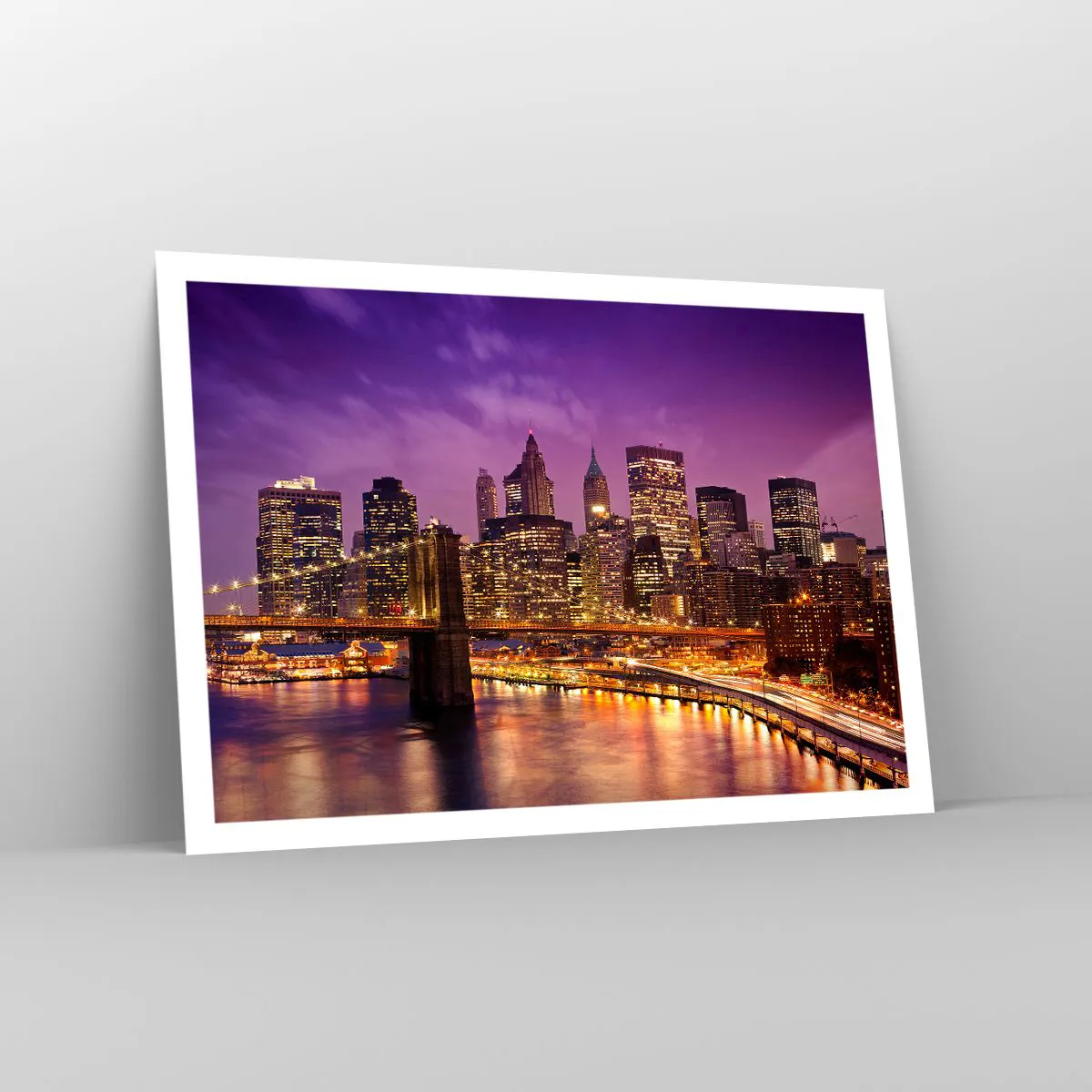 Poster - Violet-goud Manhattan - 100x70 cm