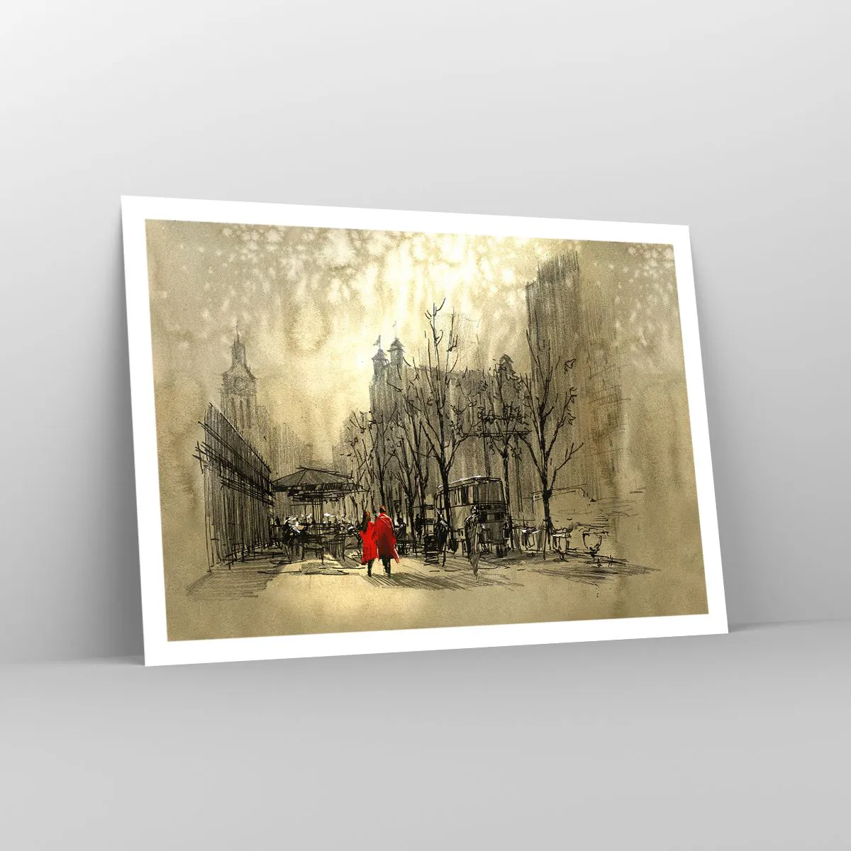 Affisch - Träff i London-dimman - 100x70 cm