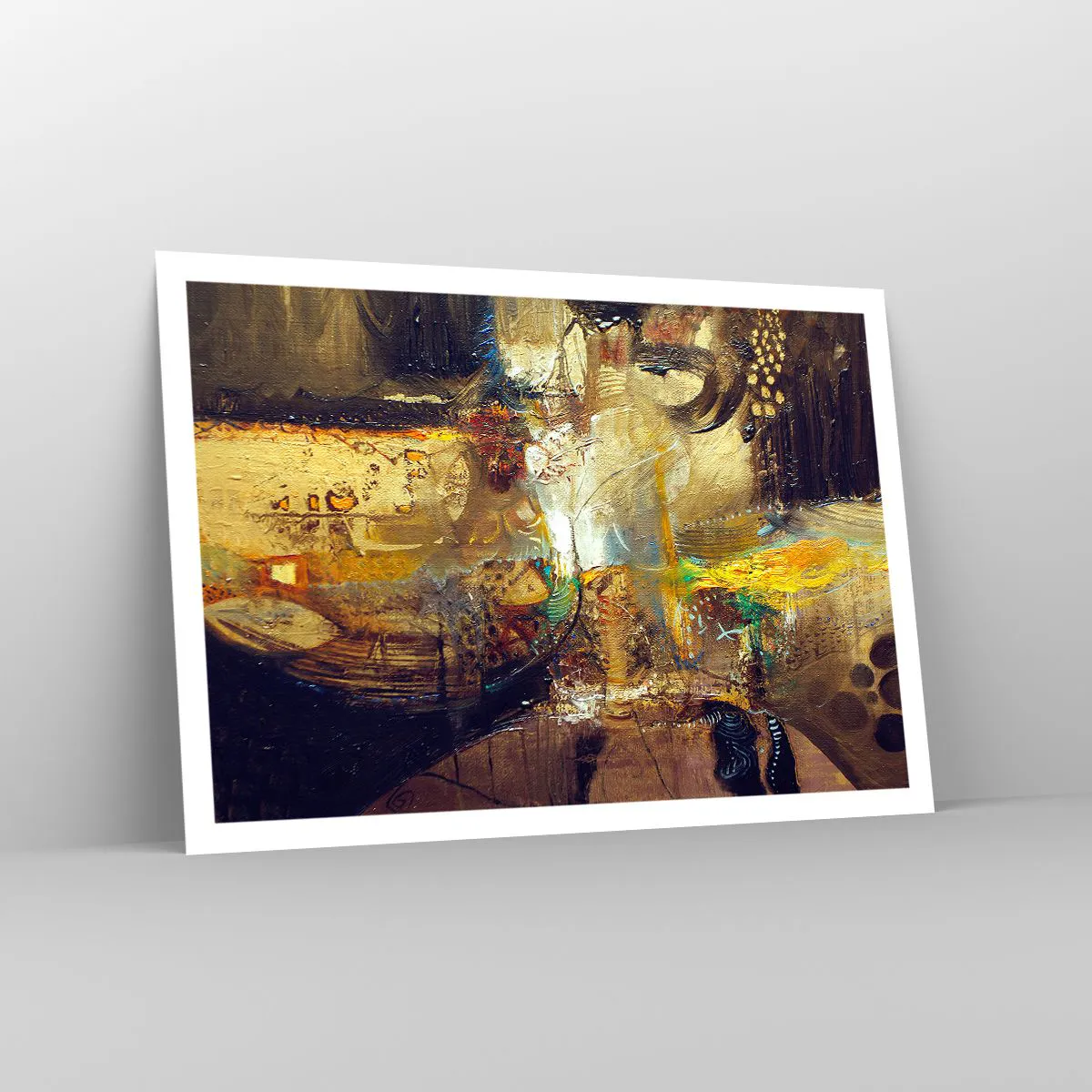 Póster - Naturaleza muerta abstracta en colores cálidos - 100x70cm - Frío, templado, caliente - Decoración de pared moderna para salón y dormitorio ARTTOR