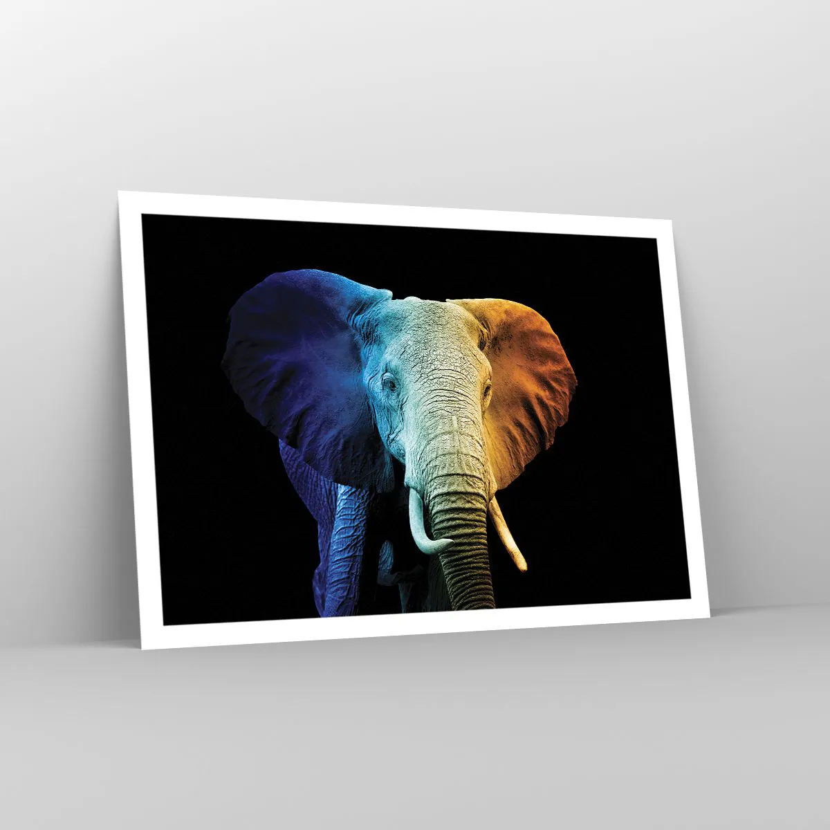 Póster - Retrato de elefante en colores del arco iris - 100x70cm - Excéntrico, no un bicho raro - Decoración de pared moderna para salón y dormitorio ARTTOR