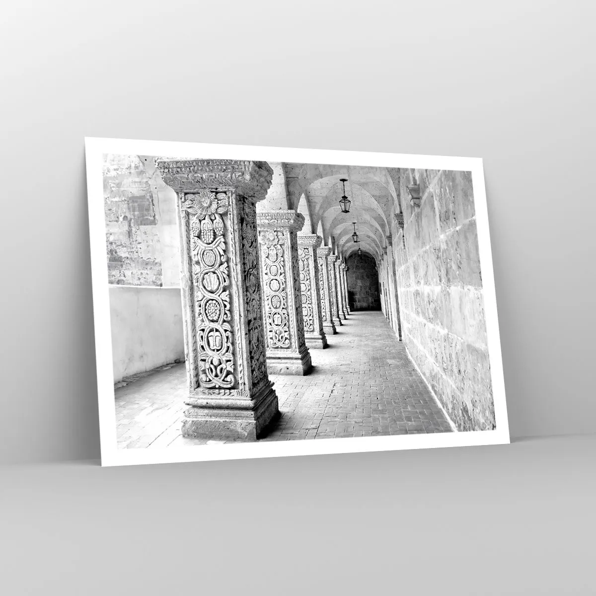 Affiche - Poster - Colonnes historiques dans une prise de vue monochrome - 100x70cm - Où cela mène-t-il…? - Décoration murale moderne pour le salon et la chambre ARTTOR