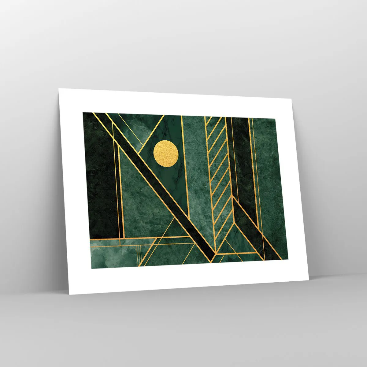 Plakat - Dynamikken i guld og azurblå - 40x30 cm