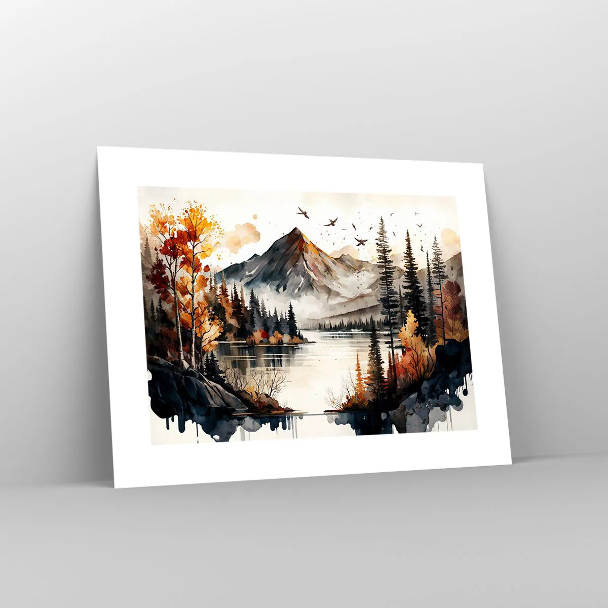 Affisch - Gyllene höst i fjällen - 40x30 cm