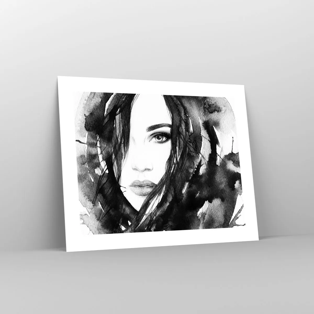 Poster - Portriat of a Lady in Black and White - 50x40 cm