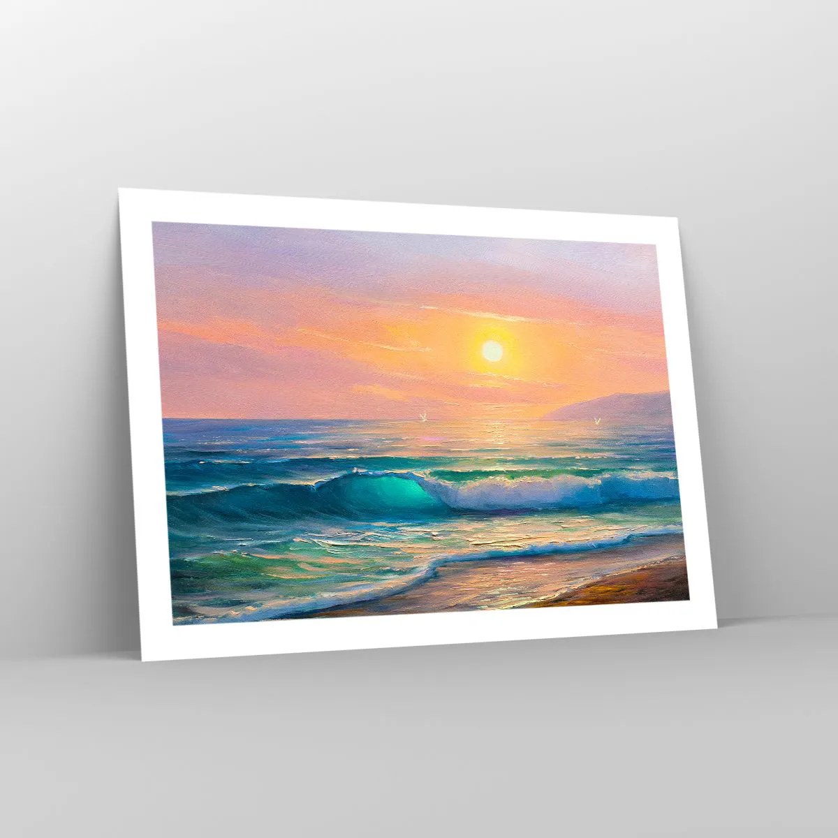 Plakat - Turkusowa pieśń fal - 70x50 cm